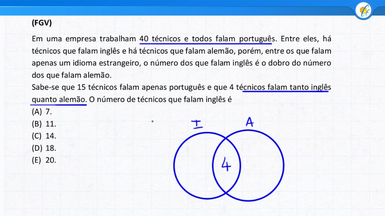 RACIOCÍNIO LÓGICO FGV - CONJUNTOS