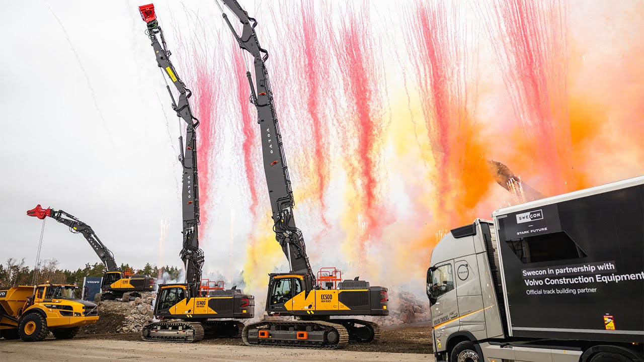 Revealing the new Volvo EC400 and EC500 High Reach excavators and the EC400 Straight Boom excavator