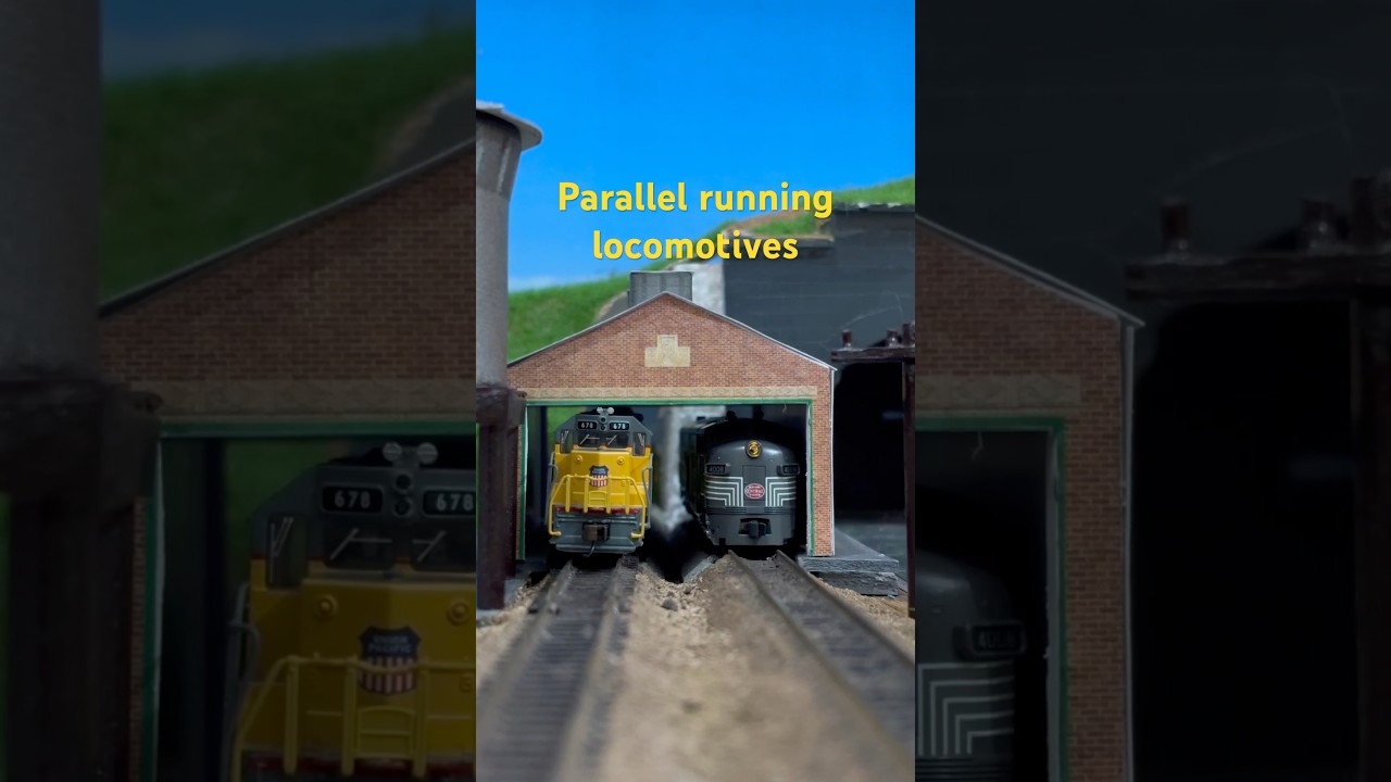 Parallel running locomotives #nscale #railmodel #modeltrains #modelrailroad #modelrailway #railroad