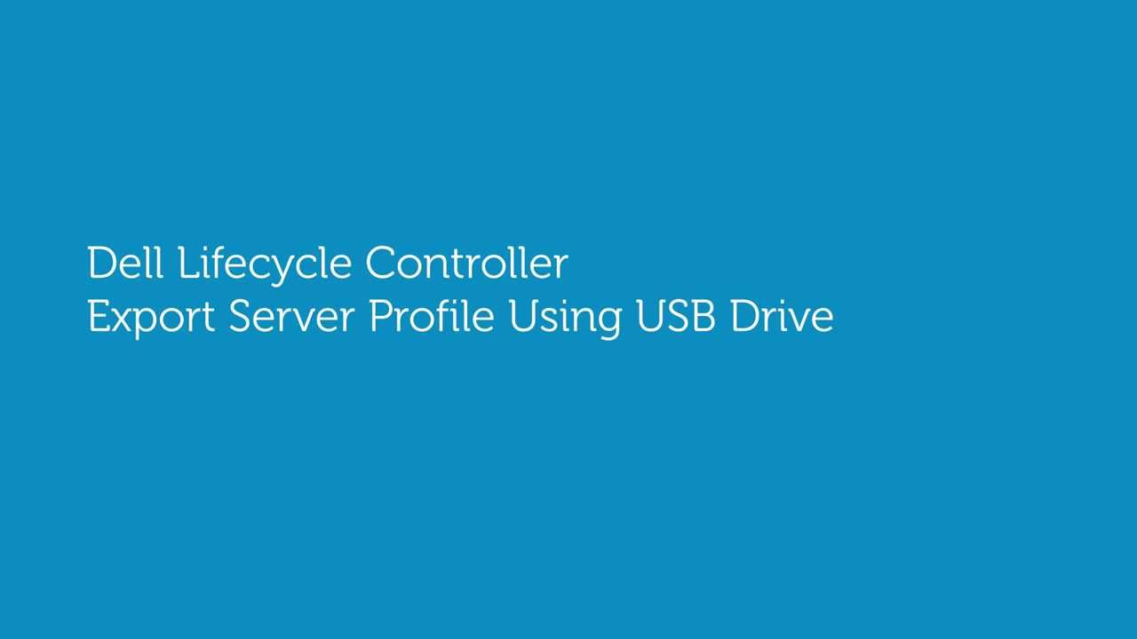 Dell Lifecycle Controller - Backup Server Profile