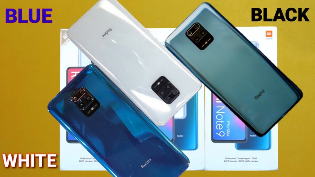 Redmi note 9 Pro Max all Colour Comparison | Aurora Blue vs Black vs Glacier White colour unboxing