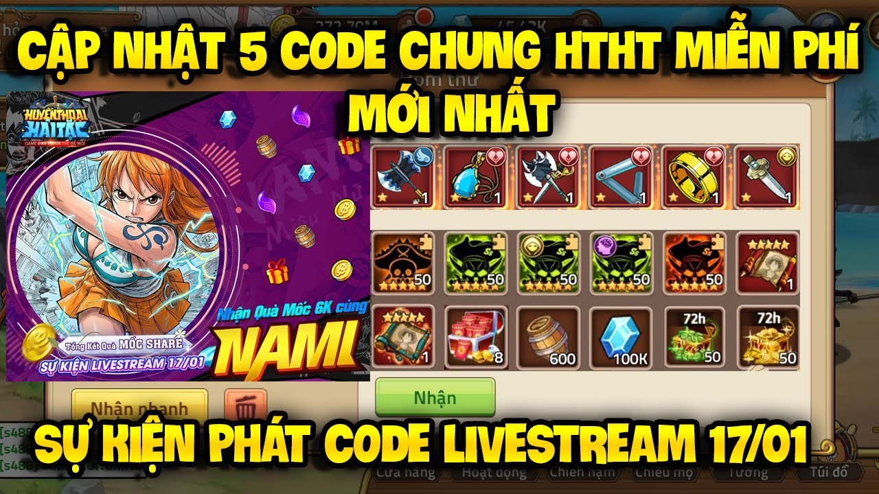 Cập Nhật 5 Code Huyền Thoại Hải Tặc D&ugrave;ng Chung Mới Update | Sự Kiện Nhận Code Live Qu&agrave; Si&ecirc;u Vip