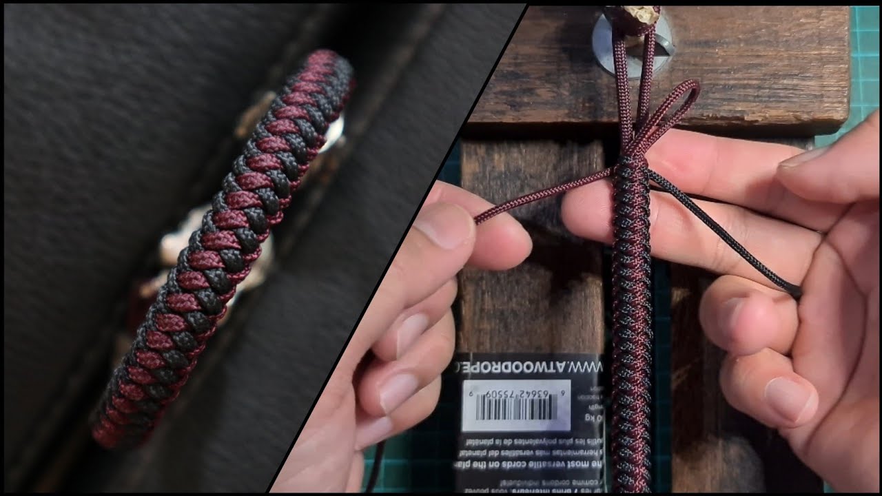 How to make ZIPPER SINNET KNOT USING 275 CORD with Bead and Shackle, Paracord Bracelet Tutorial.
