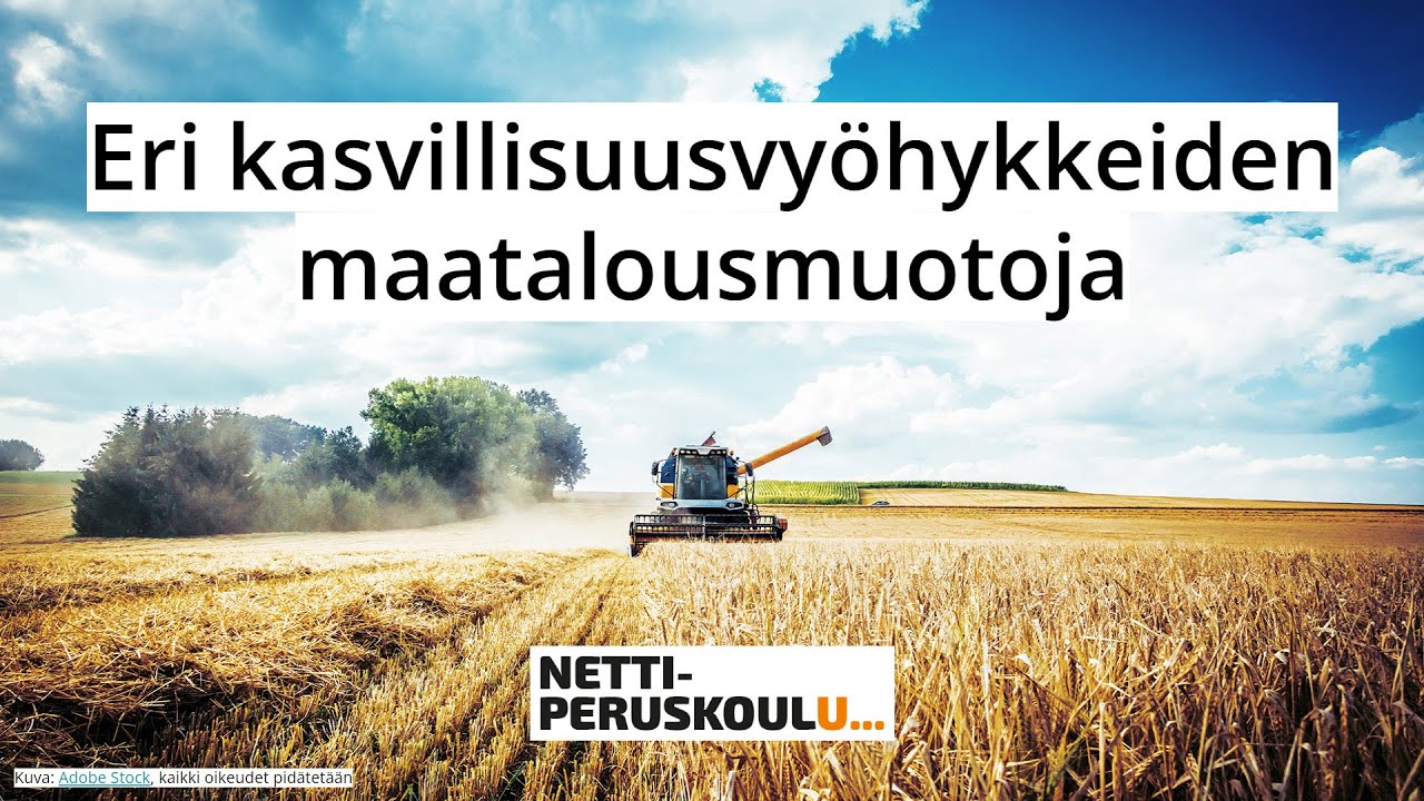 Maantiede: Eri kasvillisuusvyöhykkeiden maatalousmuotoja (perusopetus)