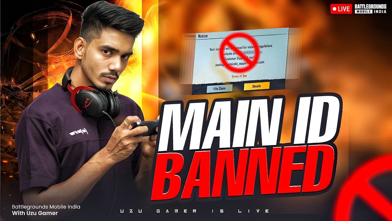 MAIN ID IS BANNED AGAIN | BGMI LIVE | UZU GAMER