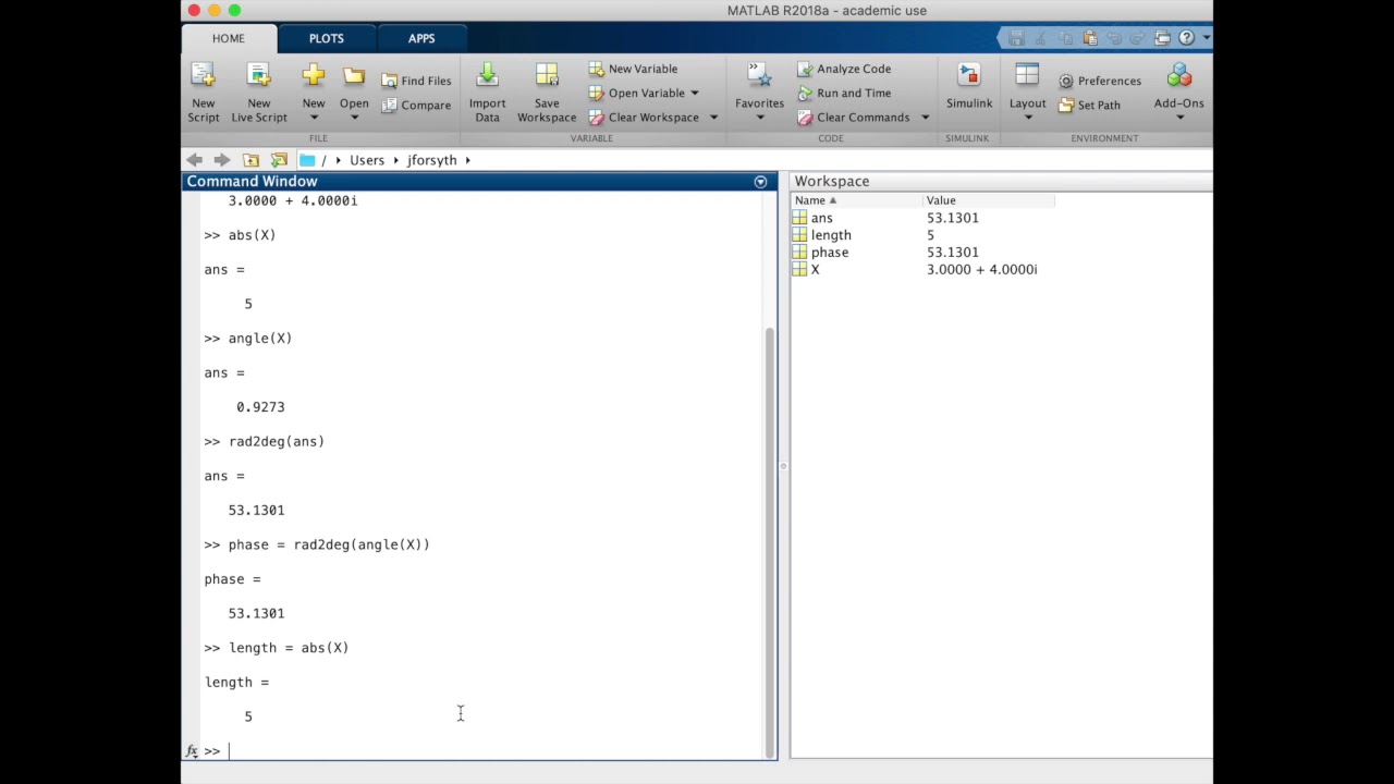 MATLAB: Cartesian to Polar Coordinates