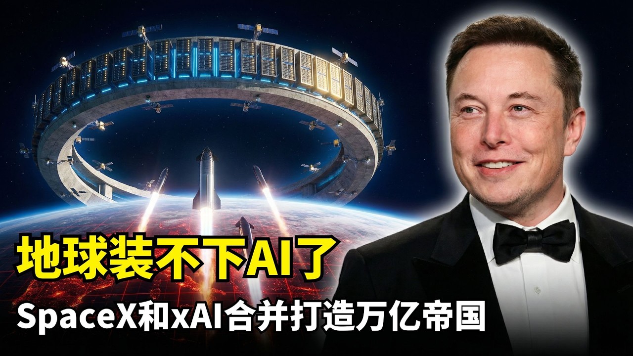 【人工智能】AI要搬出地球了？ | SpaceX合并xAI | 轨道数据中心 | 马斯克万亿帝国 | 换股交易 | 太空AI算力 | 无限能源 | 垂直整合闭环 | 科技垄断 | 机房瓶颈