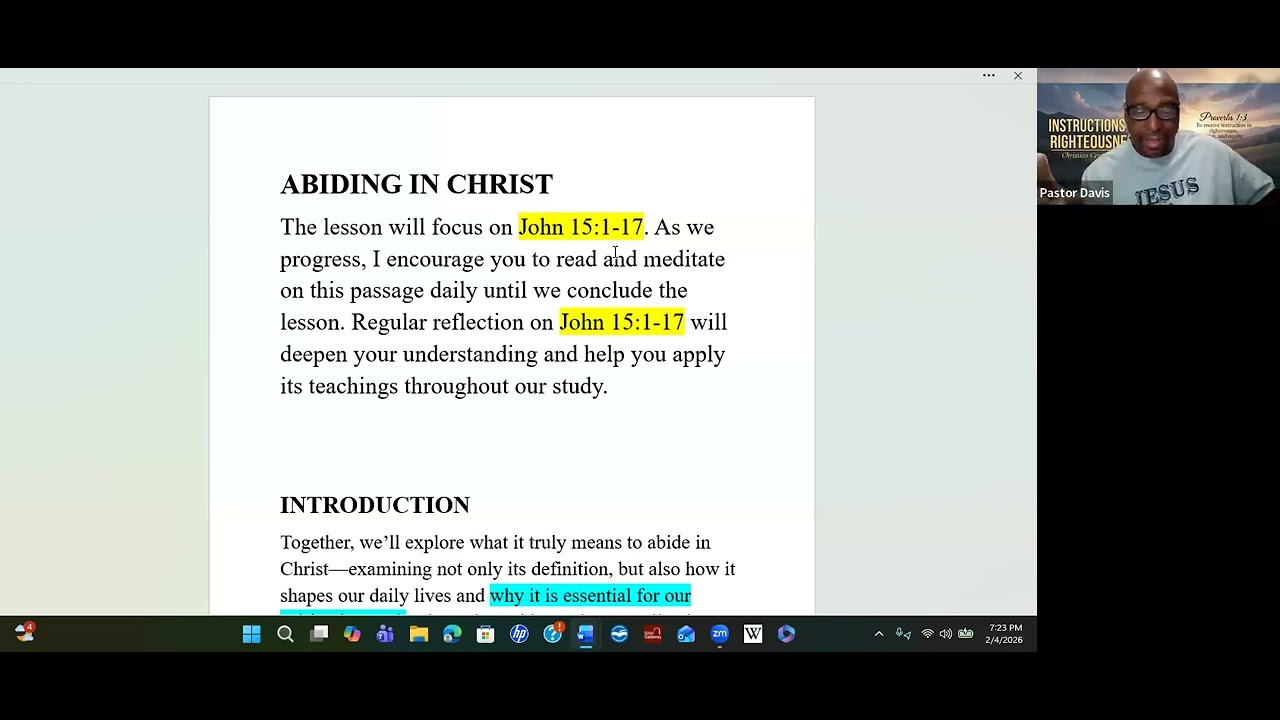 Introduction To Abiding In Christ