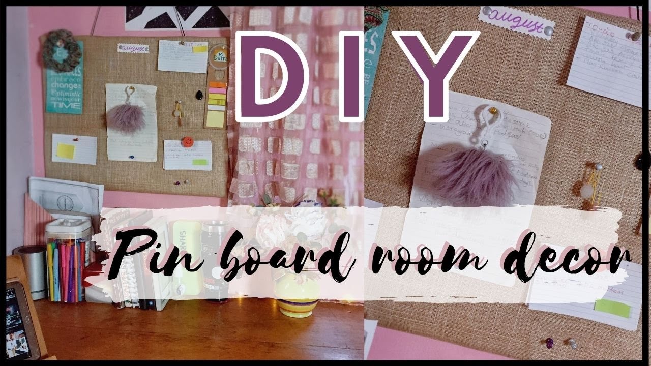 DIY PIN BOARD with cardboard + CUTE PIN IDEAS | CUTE ROOM DECOR MEMO BOARD WITHOUT CORK | THESHARON|