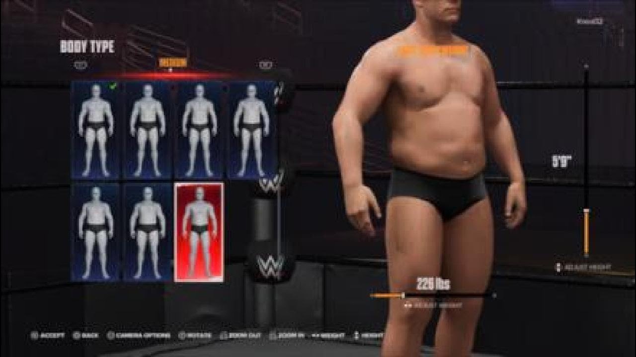 WWE 2K24 Body types for Create a wrestler