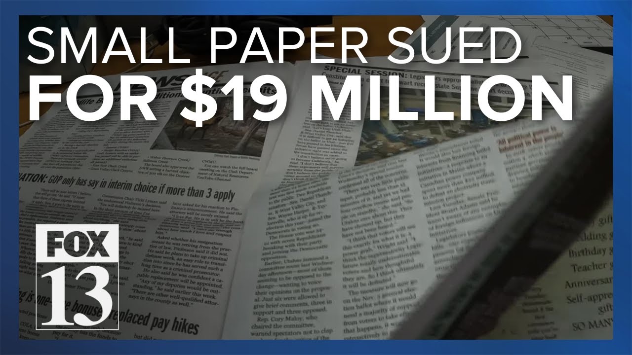 FOX 13 Investigates: Lawsuit against rural newspaper is test for new Utah law