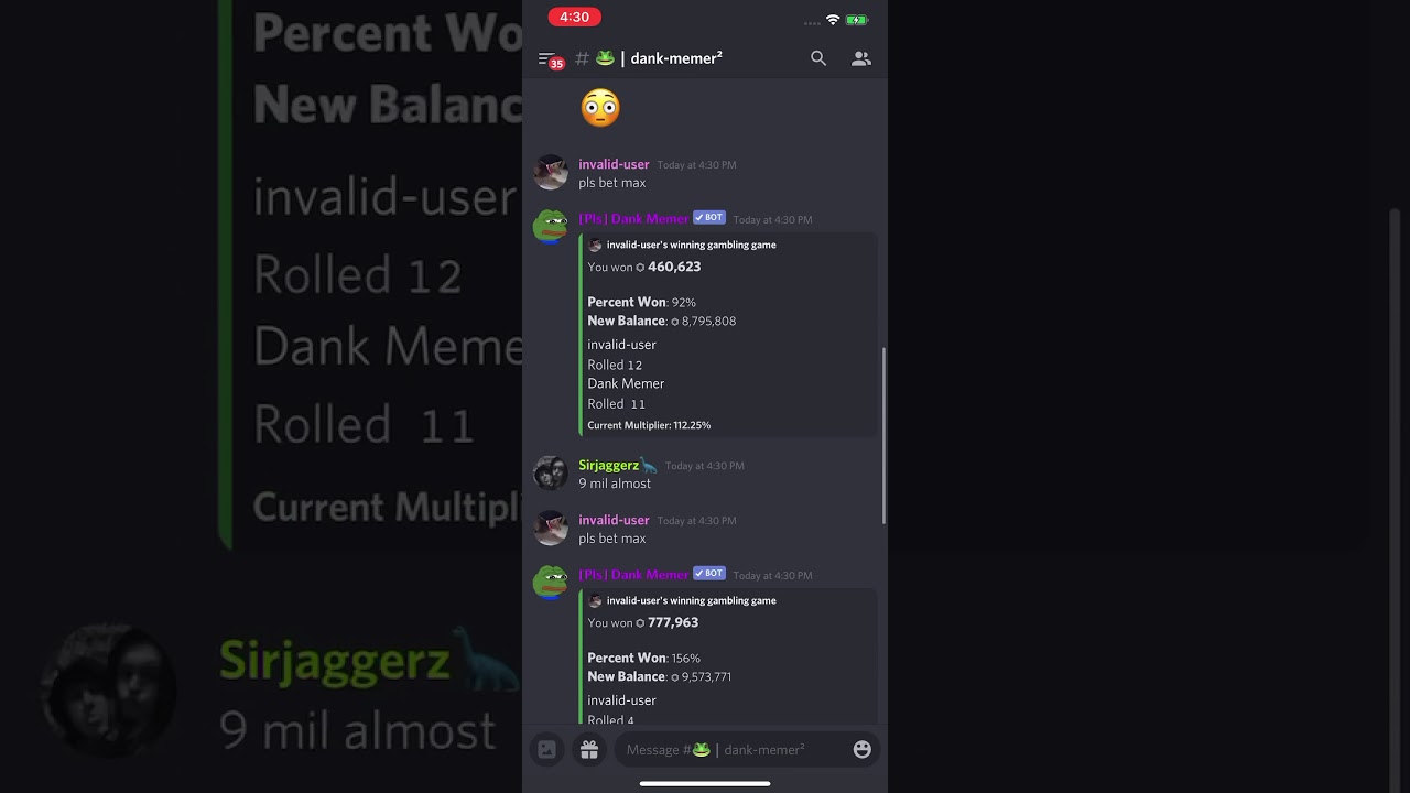 dank memer 500k-10m in 2m