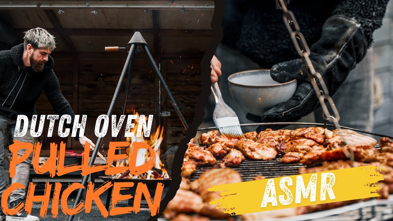 Pulled chicken op heksenketel(Dutch oven) | ASMR