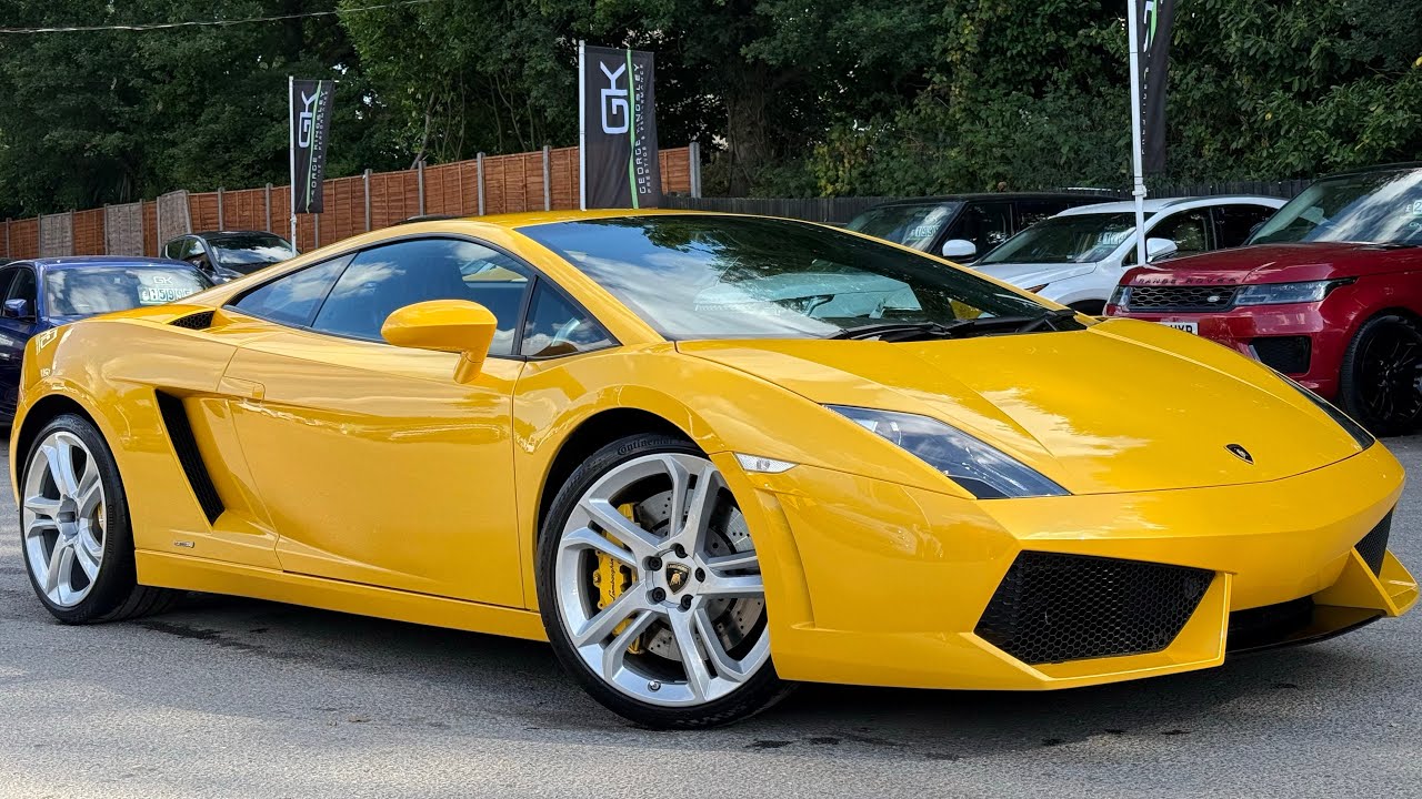 2009 Lamborghini Gallardo V10 Coupe in yellow for sale at George Kingsley, Colchester, Essex