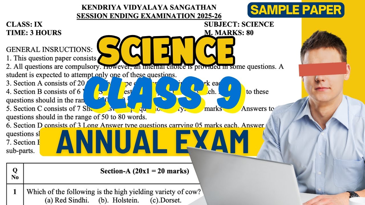 Class 9 SCIENCE | SAMPLE PAPER | ANNUAL EXAMS | Pm Shri Kvs | 2025-26