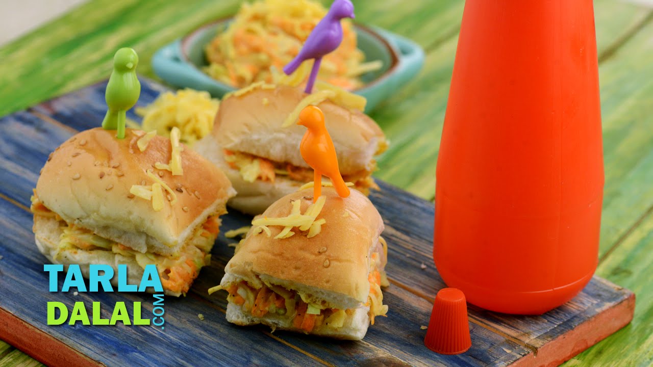 Quick Coleslaw Sandwich by Tarla Dalal