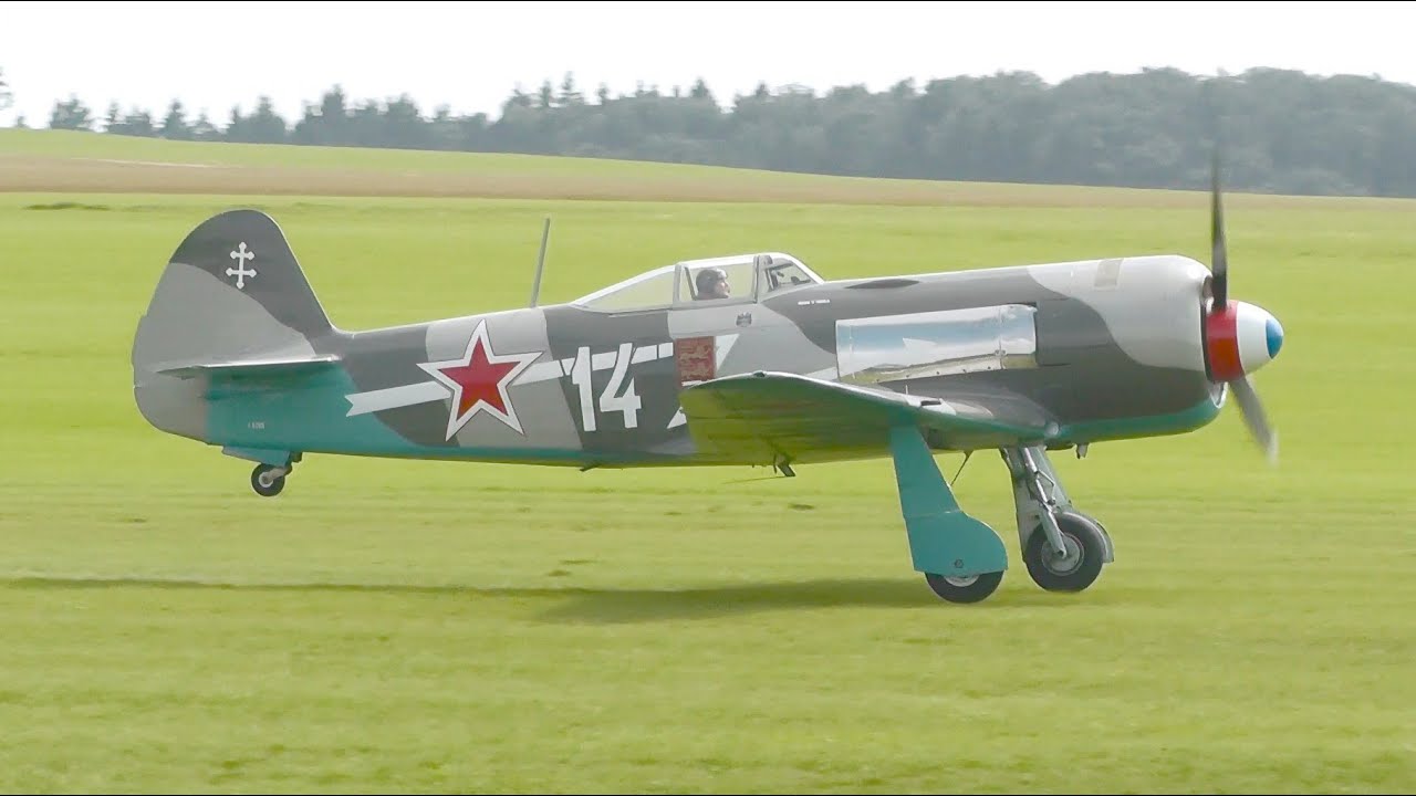 Yakovlev Yak-11 Engine Start, Takeoff and Landing