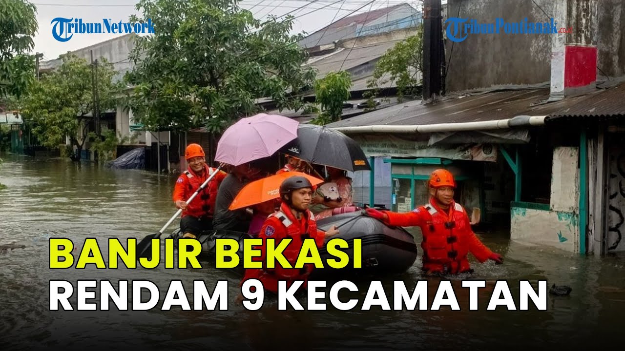 BANJIR RENDAM 9 KECAMATAN DI KOTA BEKASI, JATIBENING PERMAI CAPAI 150 CM