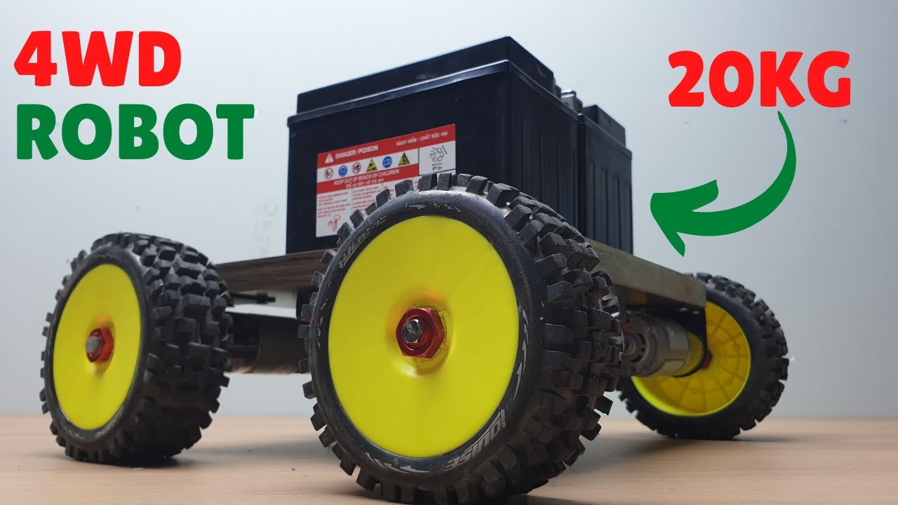 DIY 4WD 4x4 RC ROBOT CAR - HOW TO MAKE RC ROBOT 4X4 4WD AT HOME