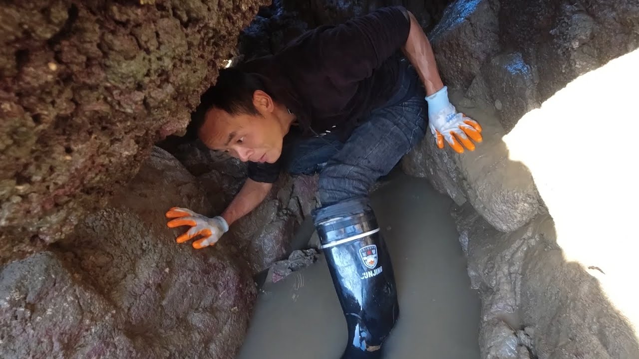 深水坑里还有个石洞，抽干后小囿钻进去找货，这抓到的都是宝贝啊