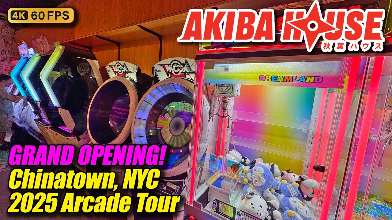 GRAND OPENING! Akiba House Chinatown (Manhattan NYC), September 2025 arcade tour, new 4K walkthrough