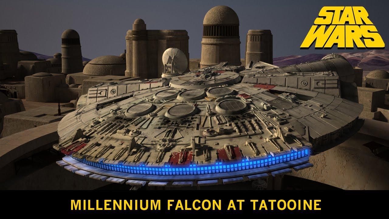 Millennium Falcon at Tatooine | STAR WARS - A NEW HOPE  (CGI Animation)