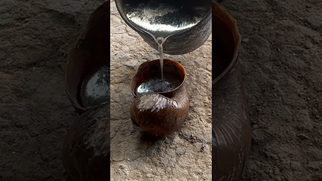 This snail shell casting technique is genius and oddly satisfying #aluminum #diy