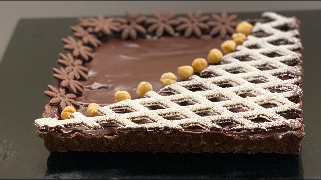 crostata caramello salato e ganache al cioccolato fondente
