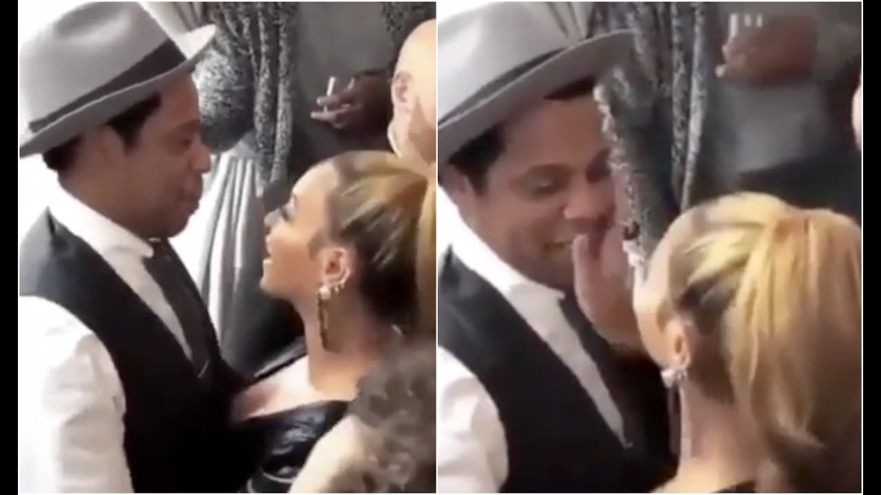 Jay Z and Beyonce Get Romantic Start Kissing At Grammy Party