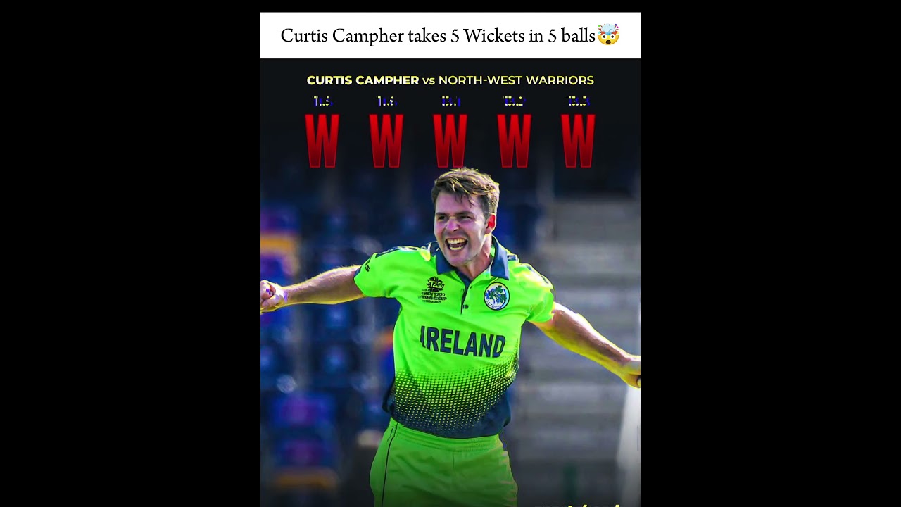 Curtis Campher becomes the first player to take 5 wickets in 5 balls in a men&rsquo;s professional game! 💥