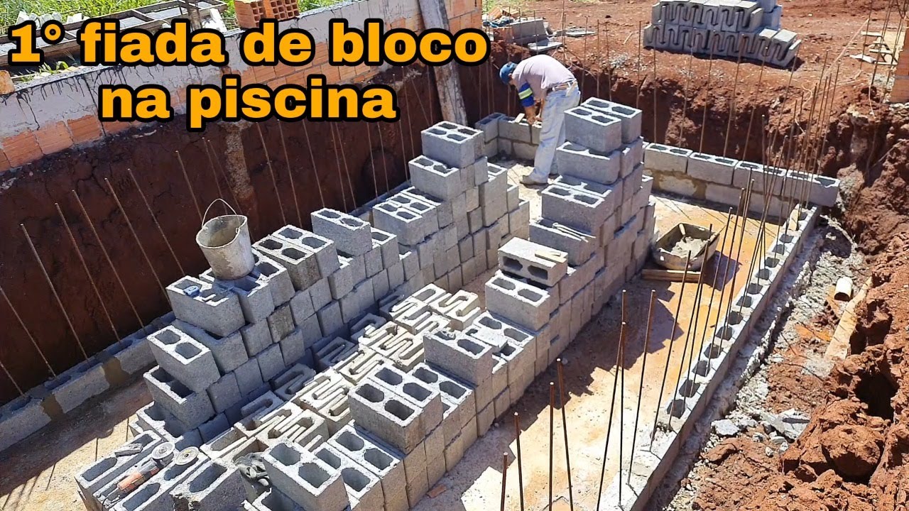 PISCINA 3 × 6, primeira fiada de bloco.