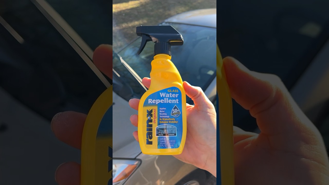 Applying Rain X to Windshield  #diy #rainx #autocare
