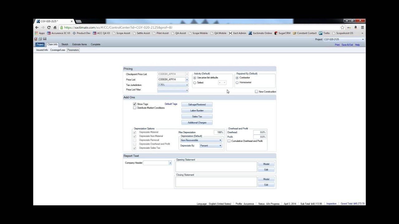 Xactimate 28 Online Training 101 (April 2014)