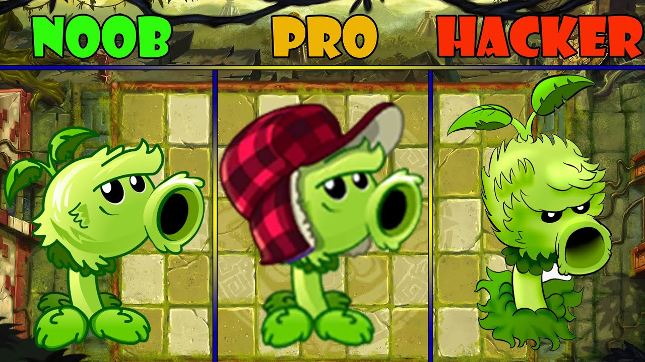 Plants Vs Zombies 2 - PvZ 2 Primal Peashooter Noob Vs Pro Vs Hacker