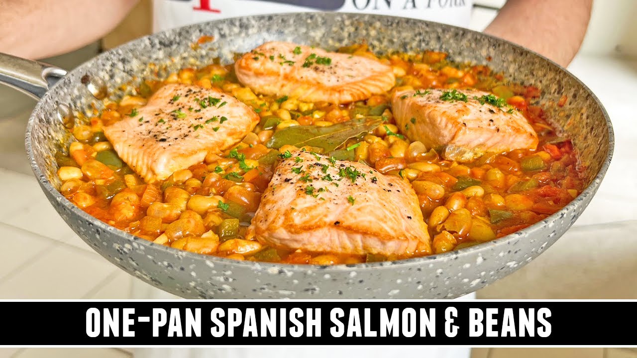 ONE-PAN Spanish Salmon & Beans | Heart-Healthy 30 Minute Recipe