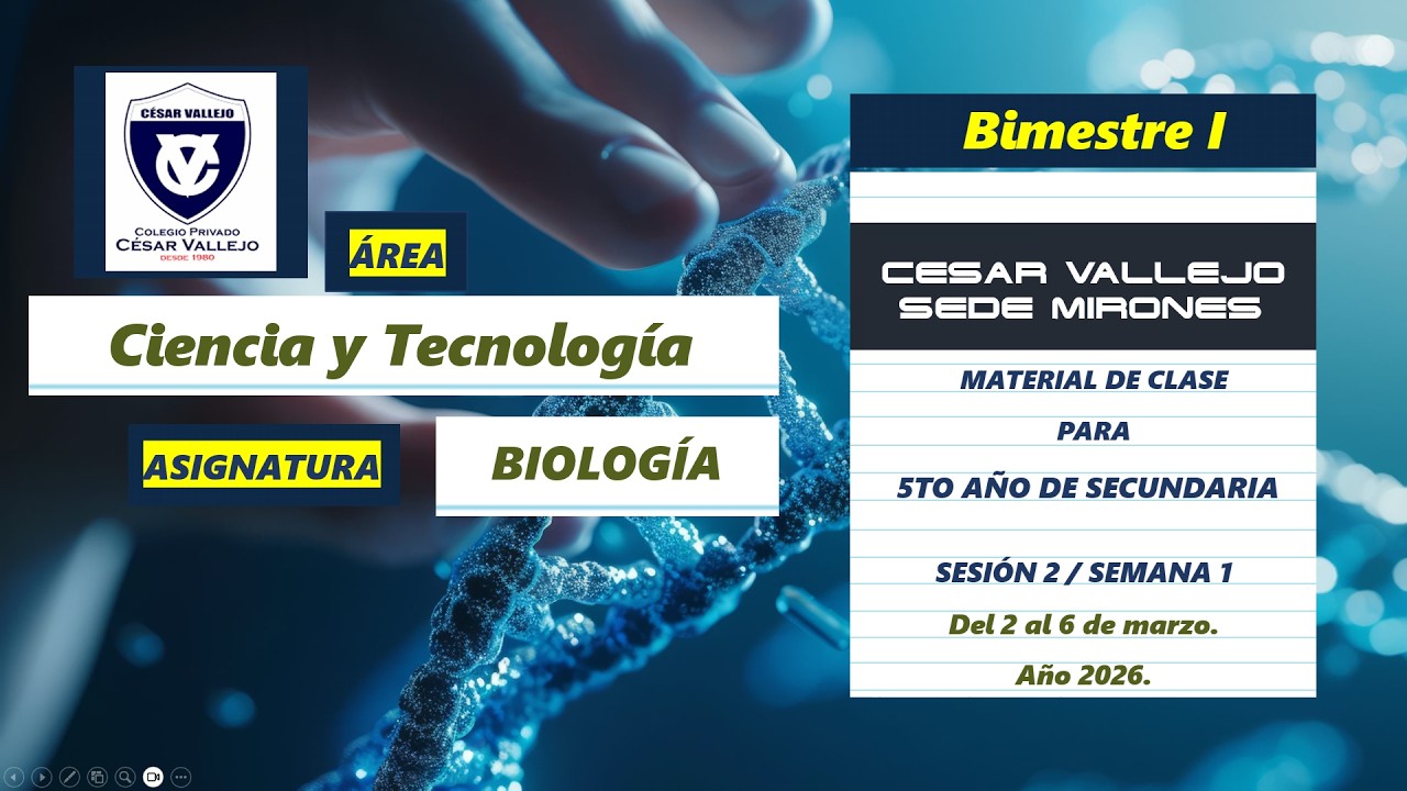 CTA (BIO) 5TO AÑO SECUNDARIA - SESIÓN 2 (SEMANA 1 DEL 2 AL 6 DE MARZO DEL 2026) #colegio #biologia