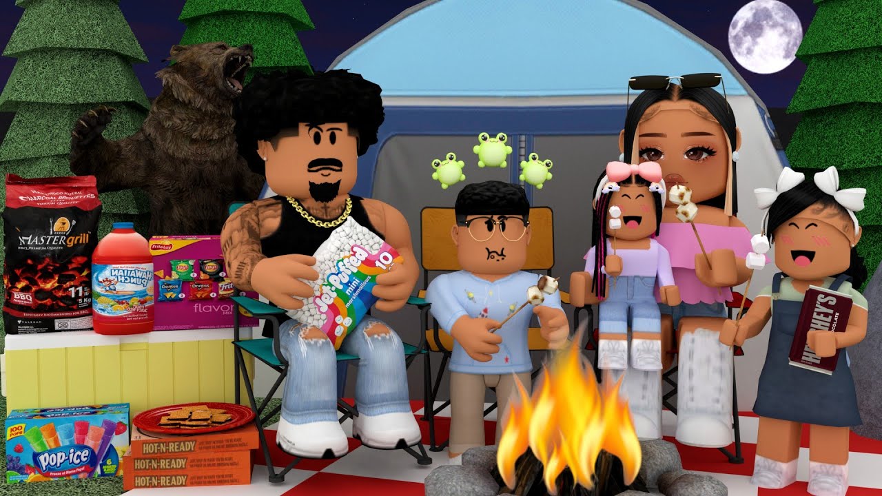 OUR SUMMER FAMILY CAMPING TRIP!! *THERE WAS A BEAR!!* | Bloxburg Family Roleplay