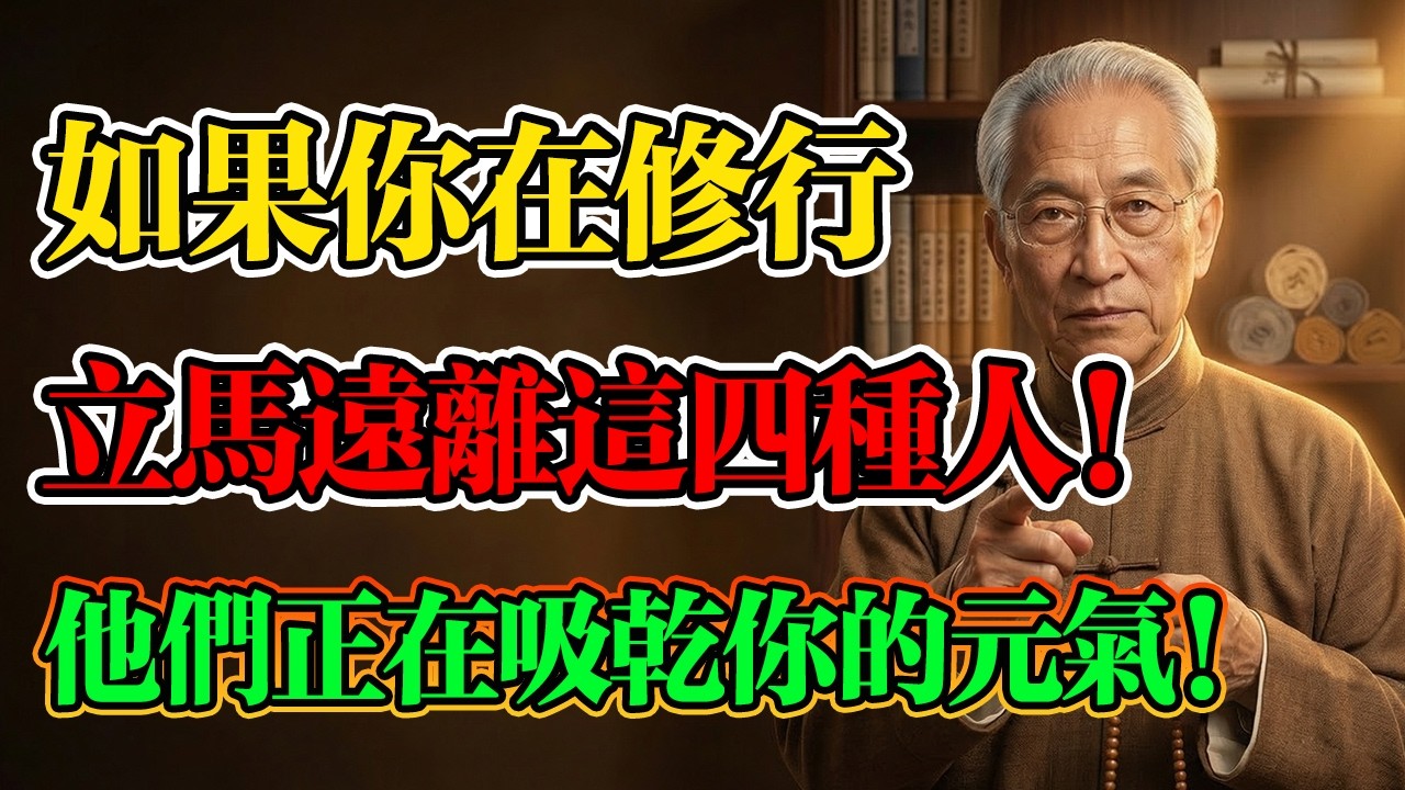 南懷瑾：如果你正在修行！請遠離這四種專門吸乾你的元氣的爛人！千萬別拿自己的命，去填別人的坑！#南懷瑾 #佛學智慧 #因果業力 #修行之道 #傳統文化 #佛學 #佛法 #因果輪迴 #介入因果