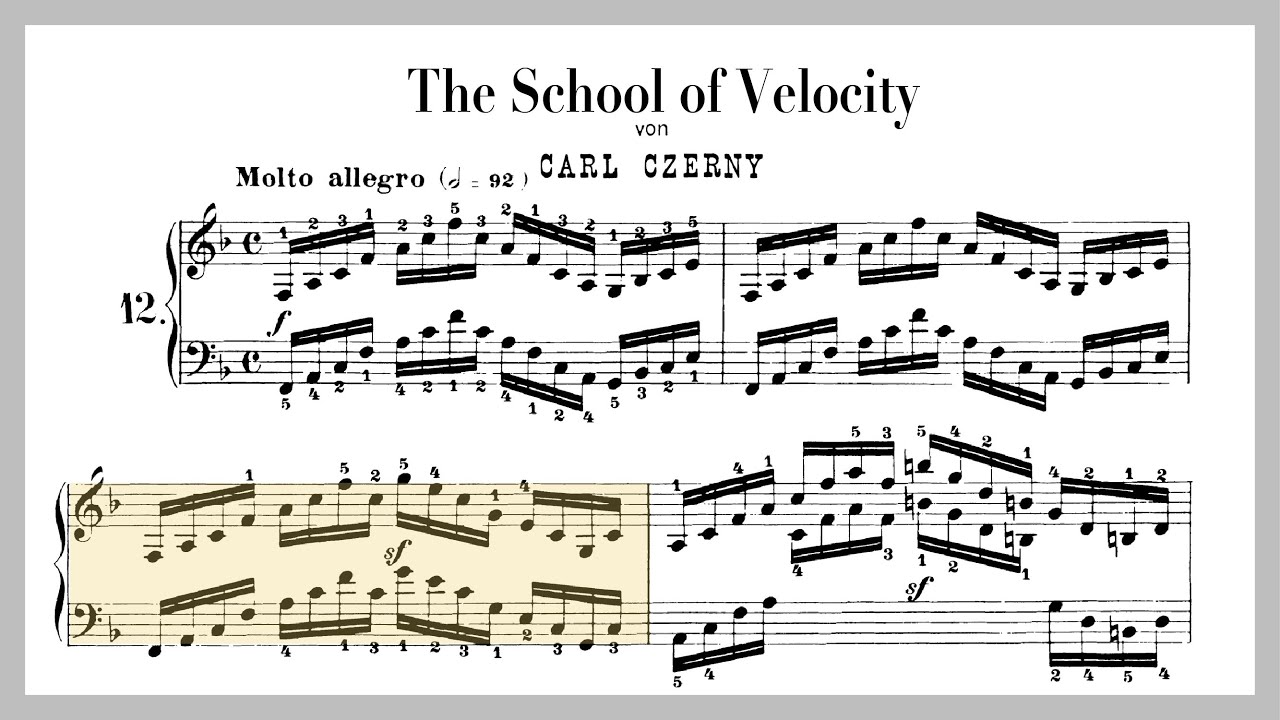 [Half Speed] Czerny Op. 299, No. 12, from the School of Velocity