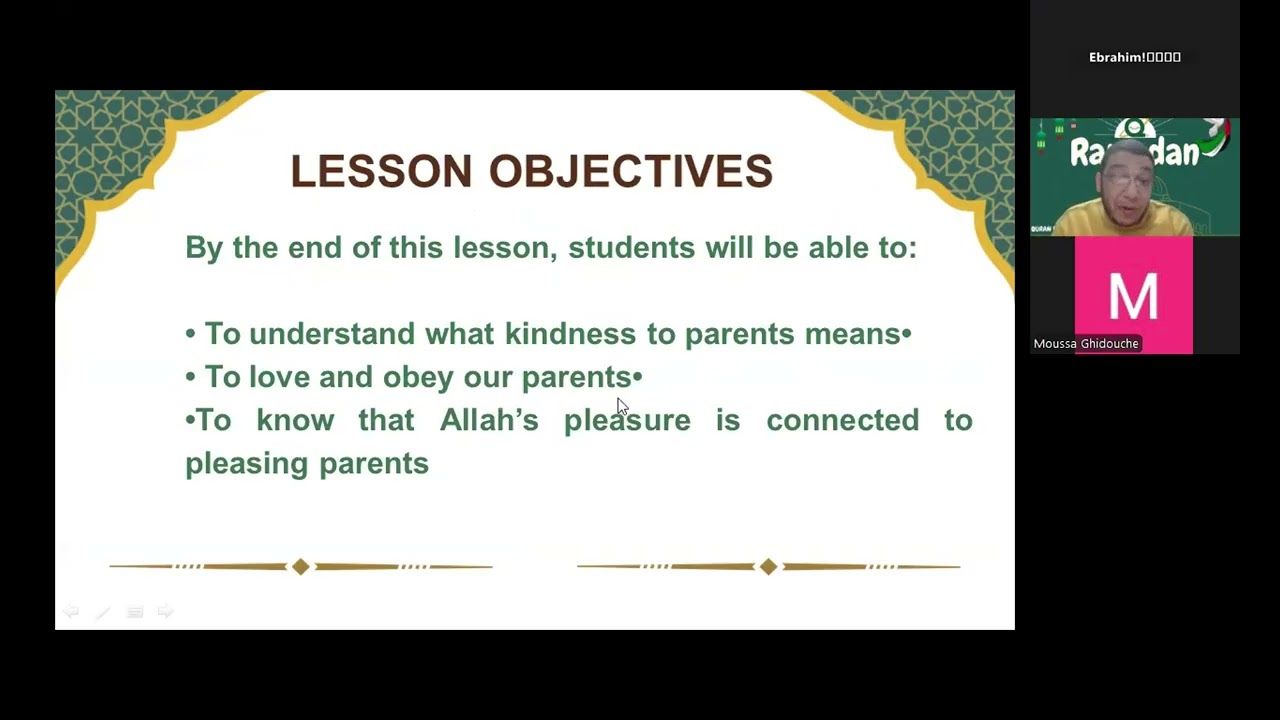 A free meeting for our students on treating parents well