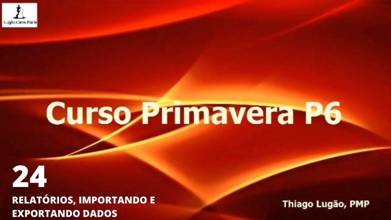 Aula 24 - Relatórios, importando e exportando dados - Primavera P6