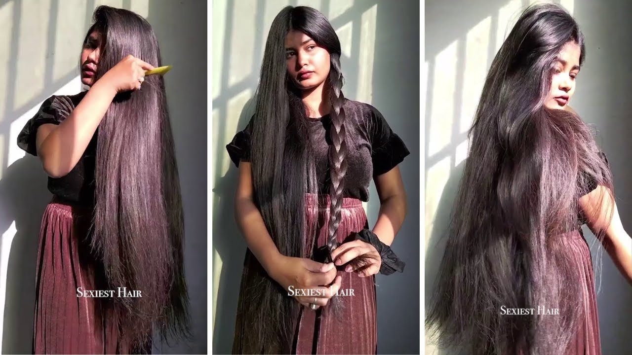 Silkiest Indian Rapunzel  Hiba Super Rare Hair Play