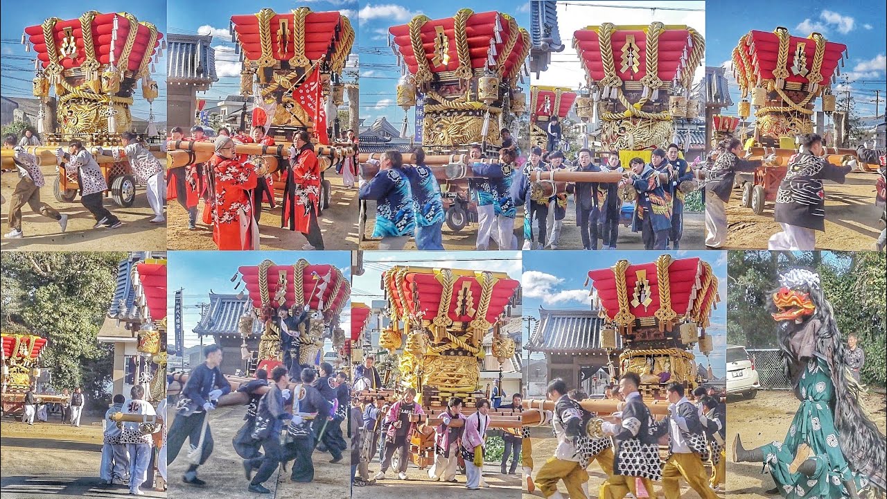 2024.3.10 南あわじ市 神代八幡神社 春祭り 宮入り だんじり (南所·北所·城家·富田·國上·経所·喜来·小路·籠池)