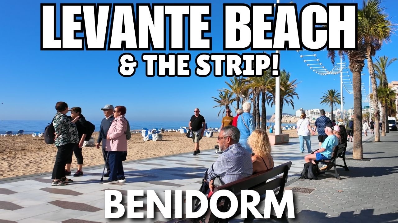 Benidorm Strip to Levante Beach! 🏖️🍻 Relaxing February Walking Tour!