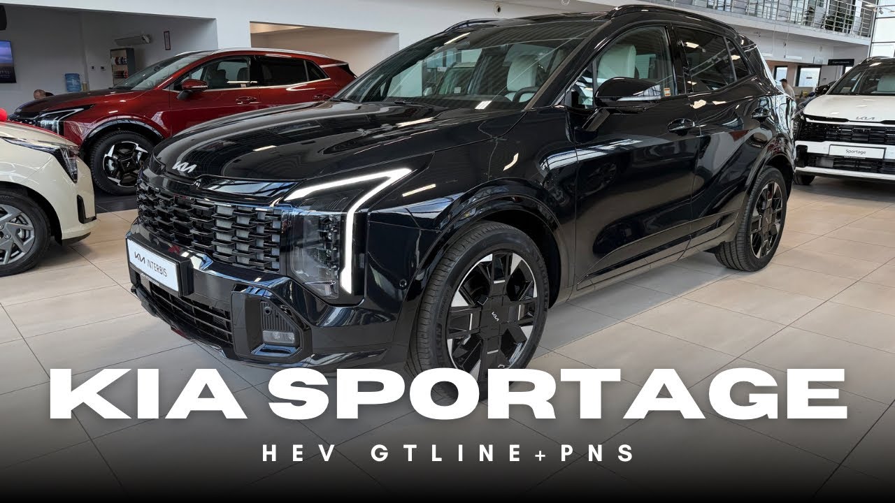 Kia Sportage HEV [1.6 T-GDI 239KM 6AT AWD] wersja GTLine + PNS  kolor Black Pearl | prezentacja 4K