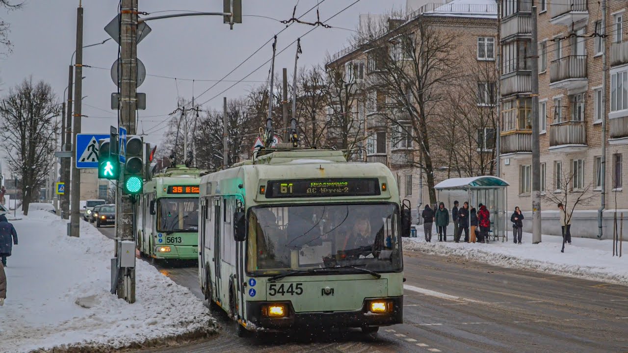 ПОЕЗДКА в троллейбусе БКМ-32102 (БОРТ.№5445) маршрут №61