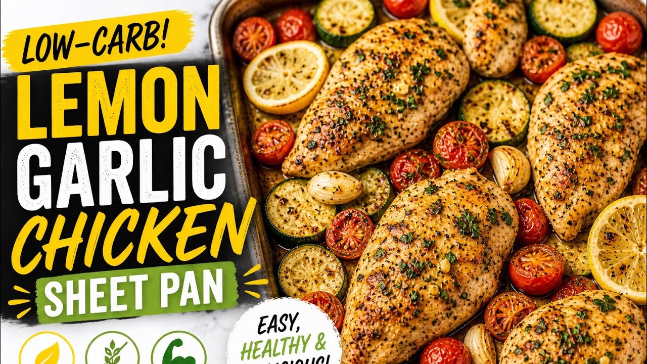 Sheet Pan Lemon Garlic Chicken – Easy Low-Carb Dinner