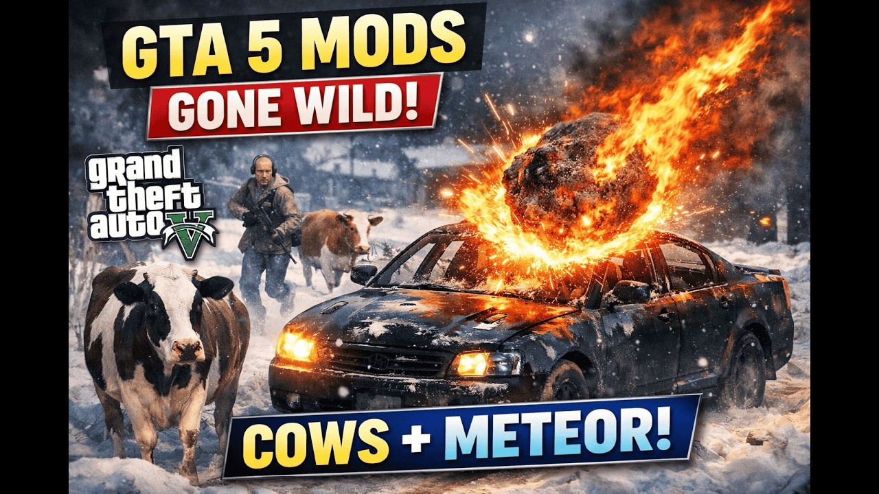 GTA 5 Prologue Mission With Mods – Cow + Meteor Chaos | Hindi GTA Gameplay
