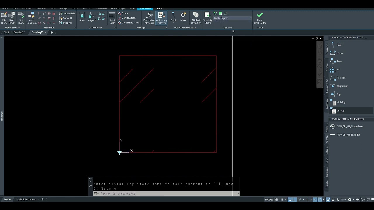 LetsTalkCAD - Dynamic Blocks - Using Lookup Parameters to imitate Multiple Visibility Parameters