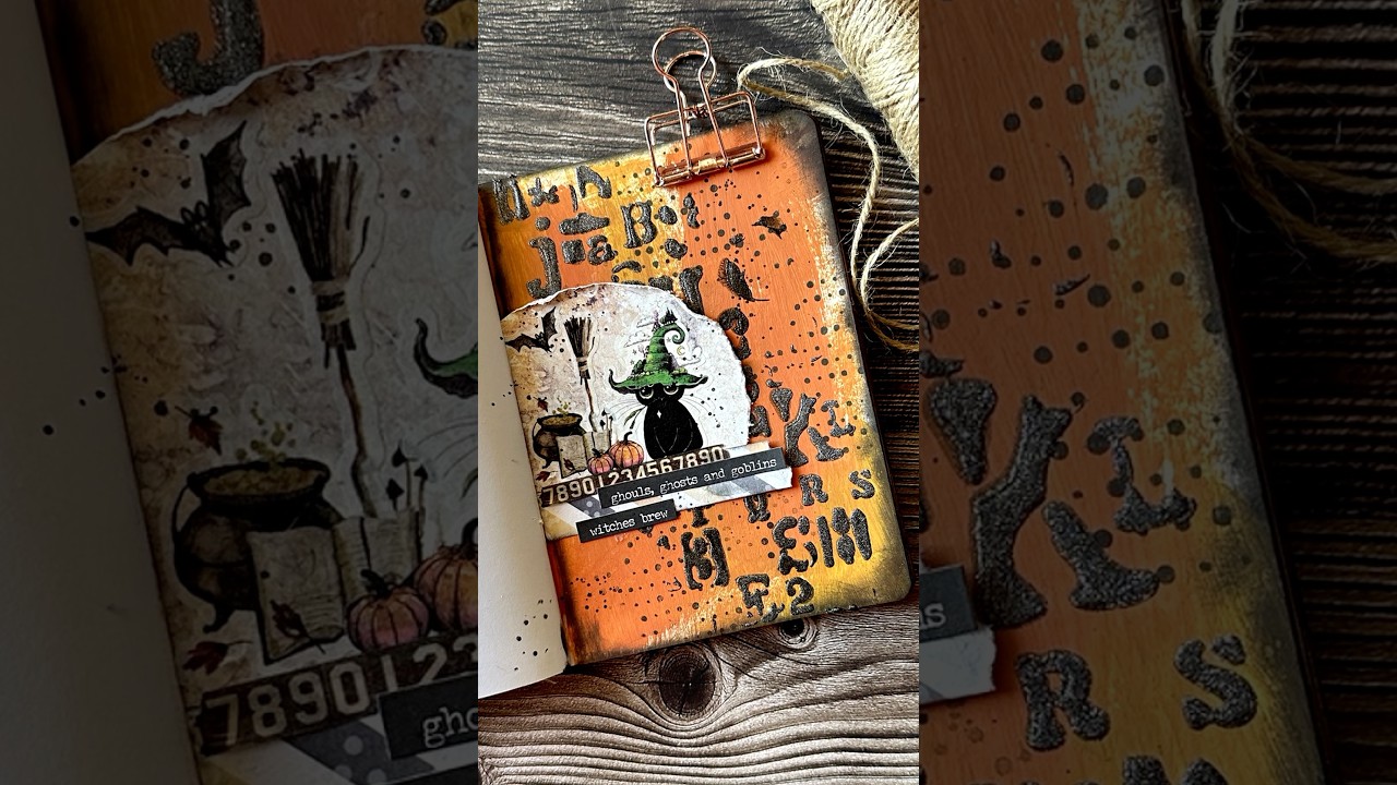 mini art journal - Halloween 🎃 #artjournal t